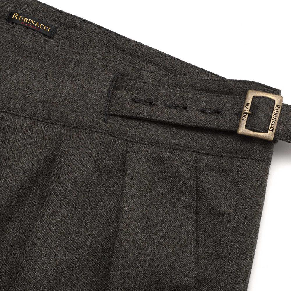 Rubinacci Pantalone manny in flanella verde Negozio