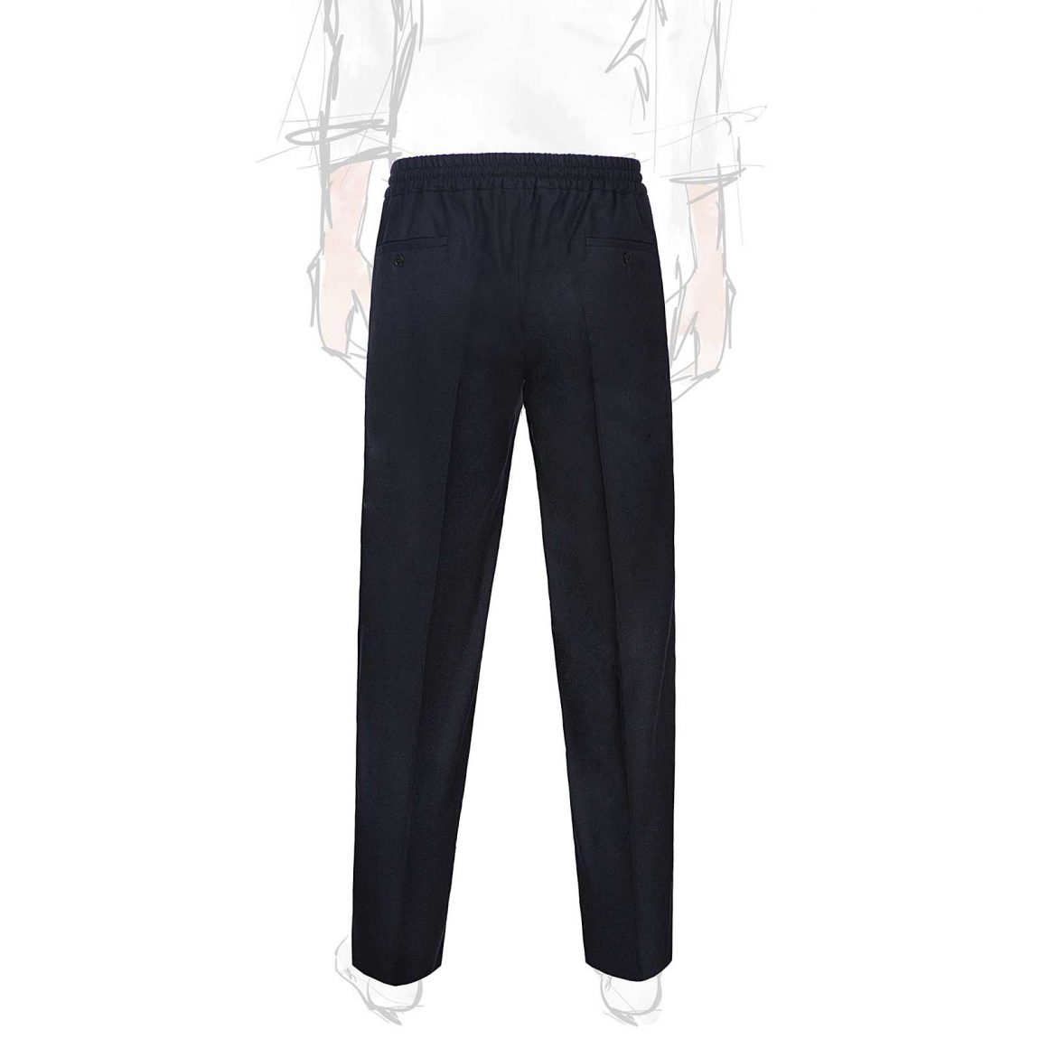 Rubinacci Pantalone leisure in flanella blu In Saldo