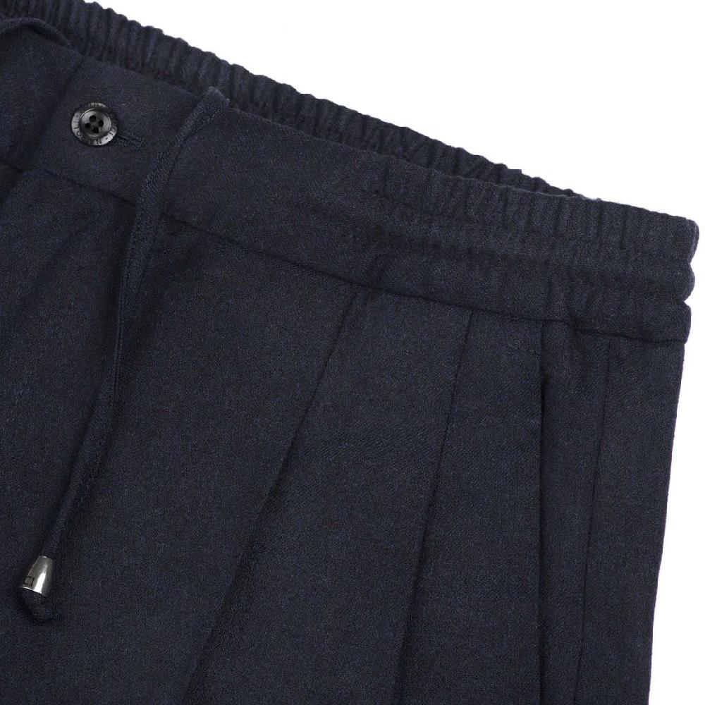 Rubinacci Pantalone leisure in flanella blu In Saldo