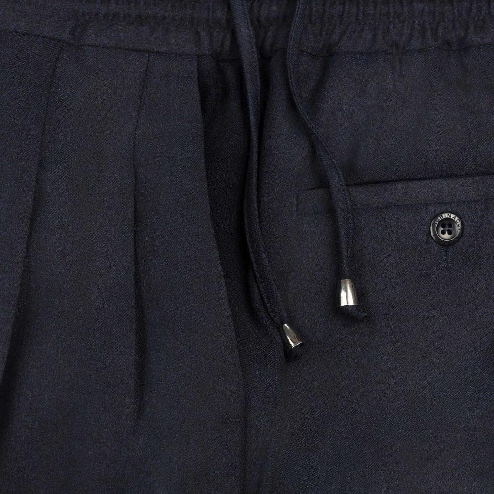 Rubinacci Pantalone leisure in flanella blu In Saldo