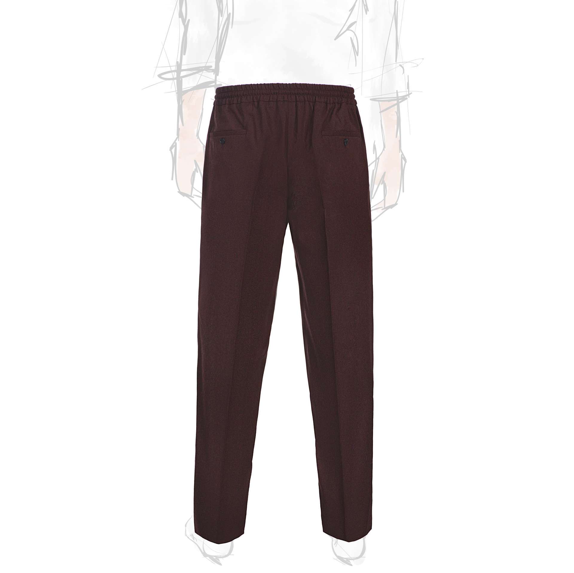 Rubinacci Pantalone leisure in flanella bordeaux Nuova