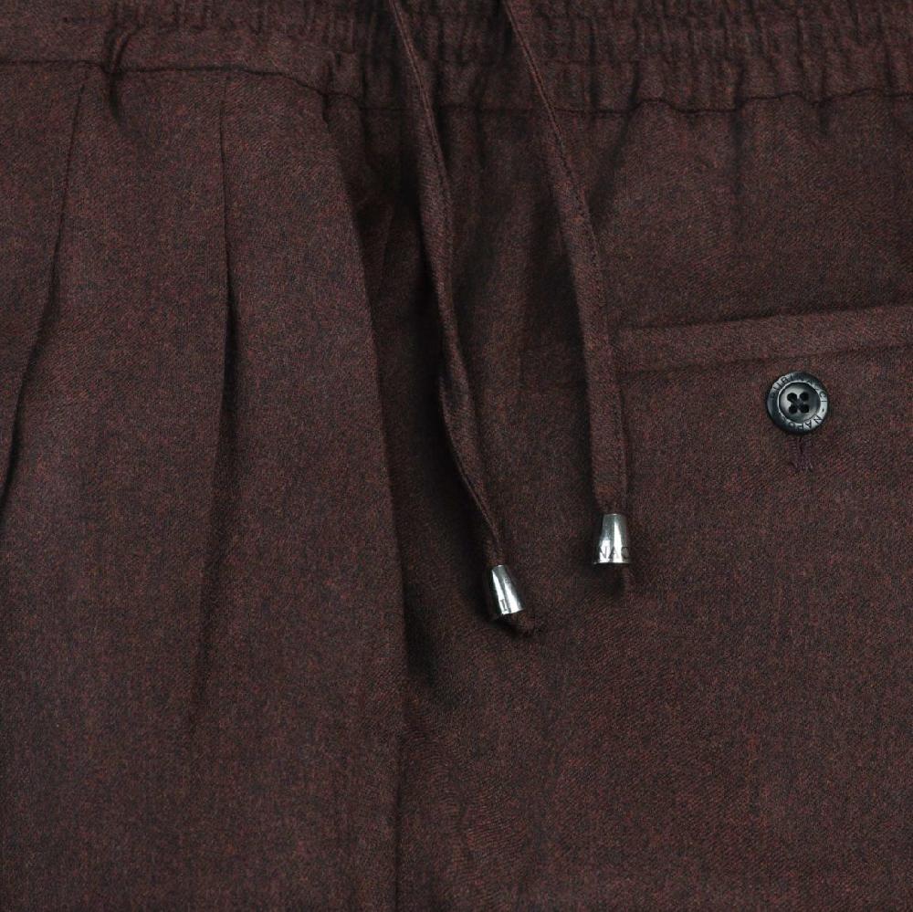 Rubinacci Pantalone leisure in flanella bordeaux Nuova