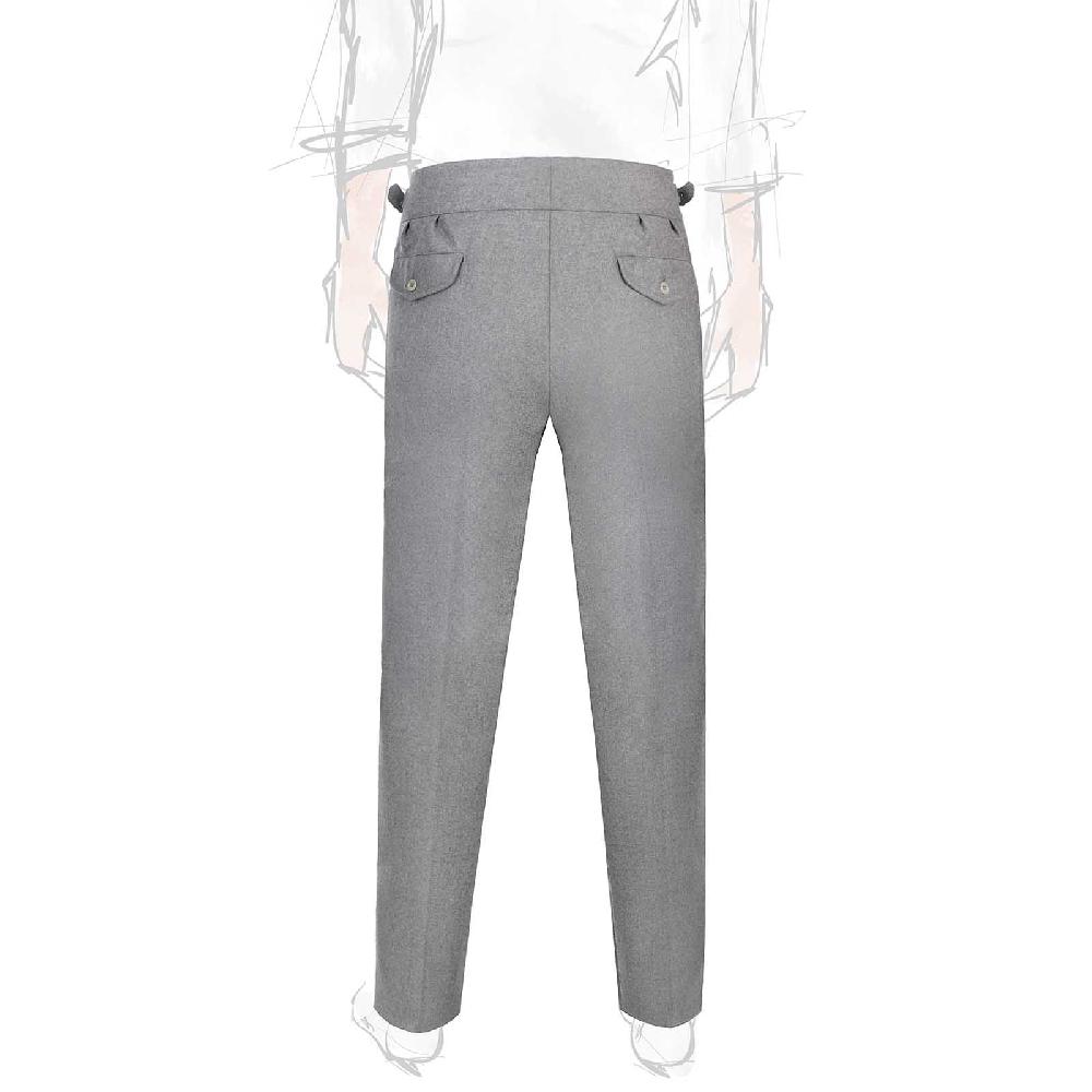 Rubinacci Pantalone manny in flanella grigio chiaro limited edition Negozio online di fabbrica