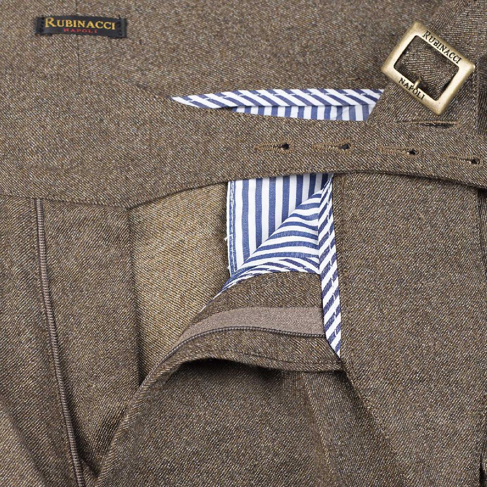 Rubinacci Pantalone manny in flanella sabbia limited edition Offerta speciale