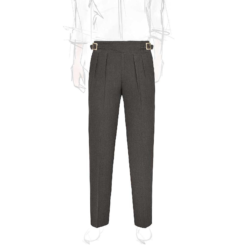Rubinacci Pantalone manny in flanella tortora limited edition Comprare a buon mercato