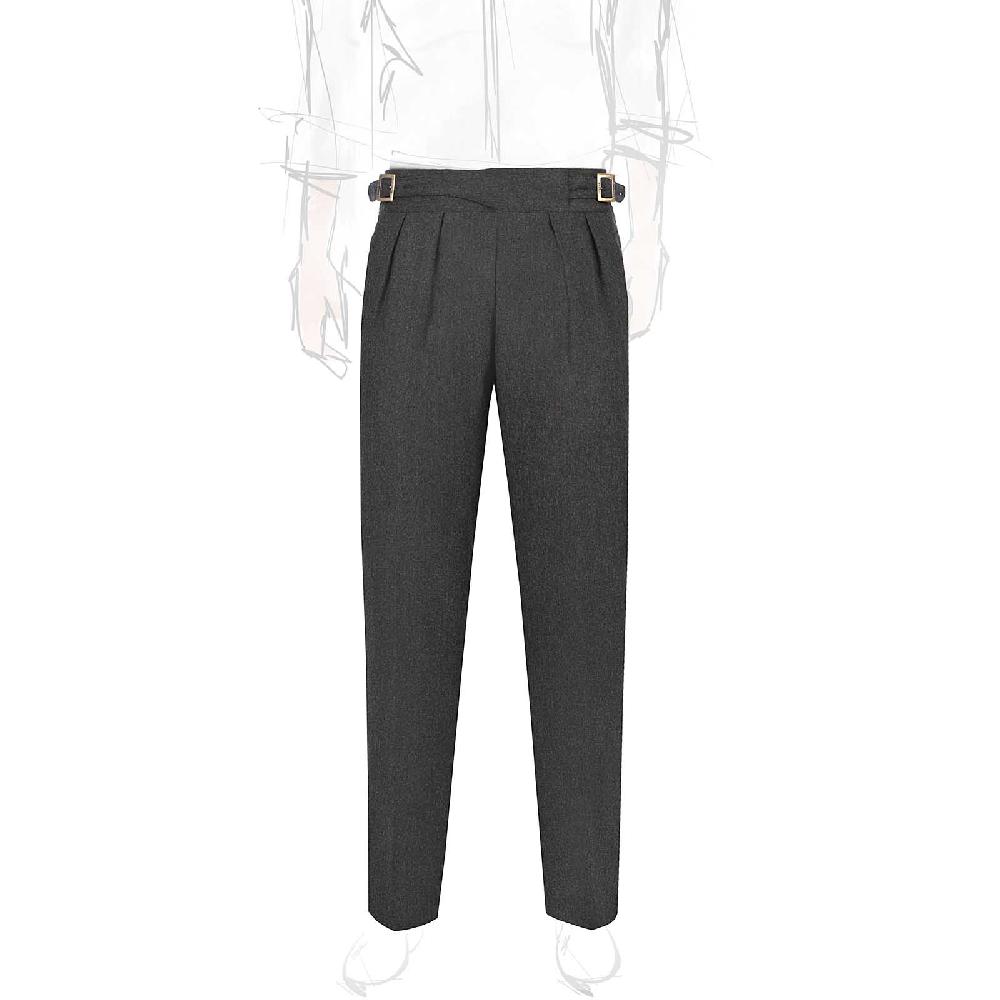 Rubinacci Pantalone manny in flanella grigio scuro Grande vendita