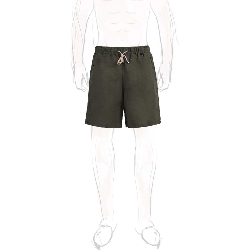 Rubinacci Costume da bagno verde in lino e cotone
