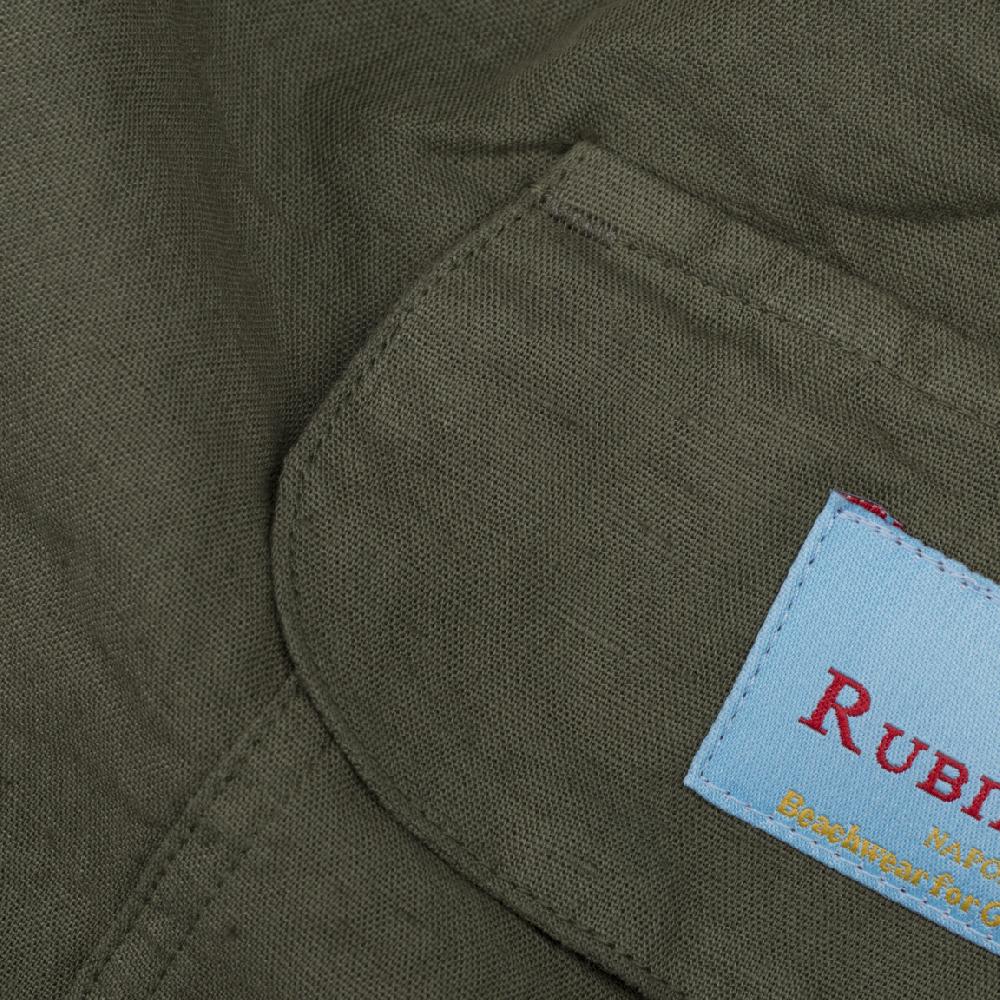 Rubinacci Costume da bagno verde in lino e cotone Fornitura limitata