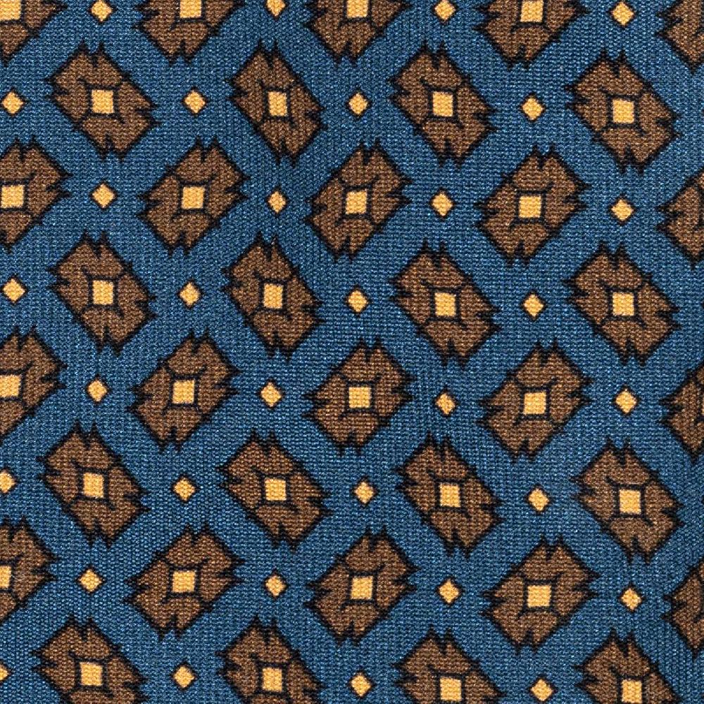 Rubinacci Cravatta in twill di seta ottanio con stampa geometrica Offerta esclusiva