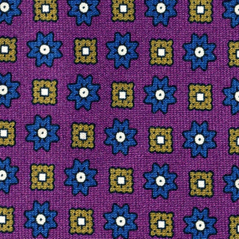 Rubinacci Cravatta in twill di seta ciclamino con stampa floreale Vendite stagionali