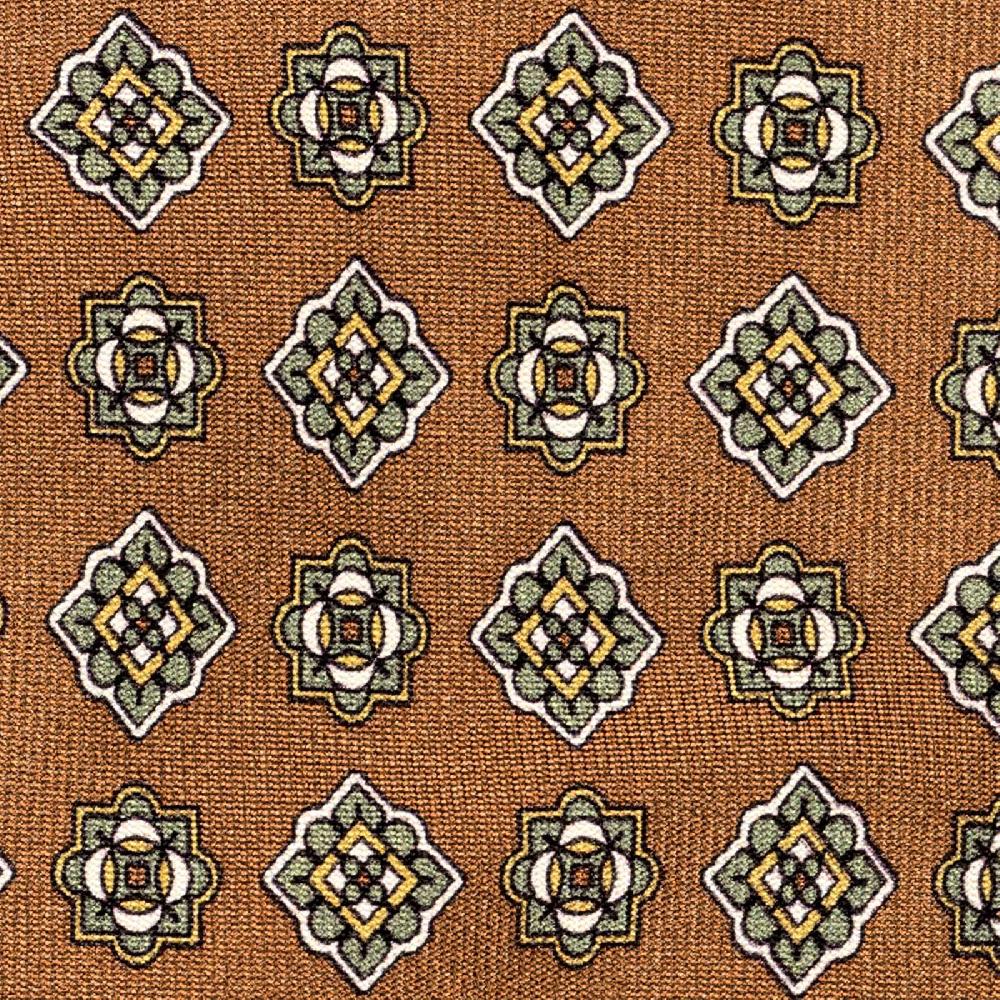 Rubinacci Cravatta in twill di seta con stampa geometrica beige Offerta Giorno del Papà