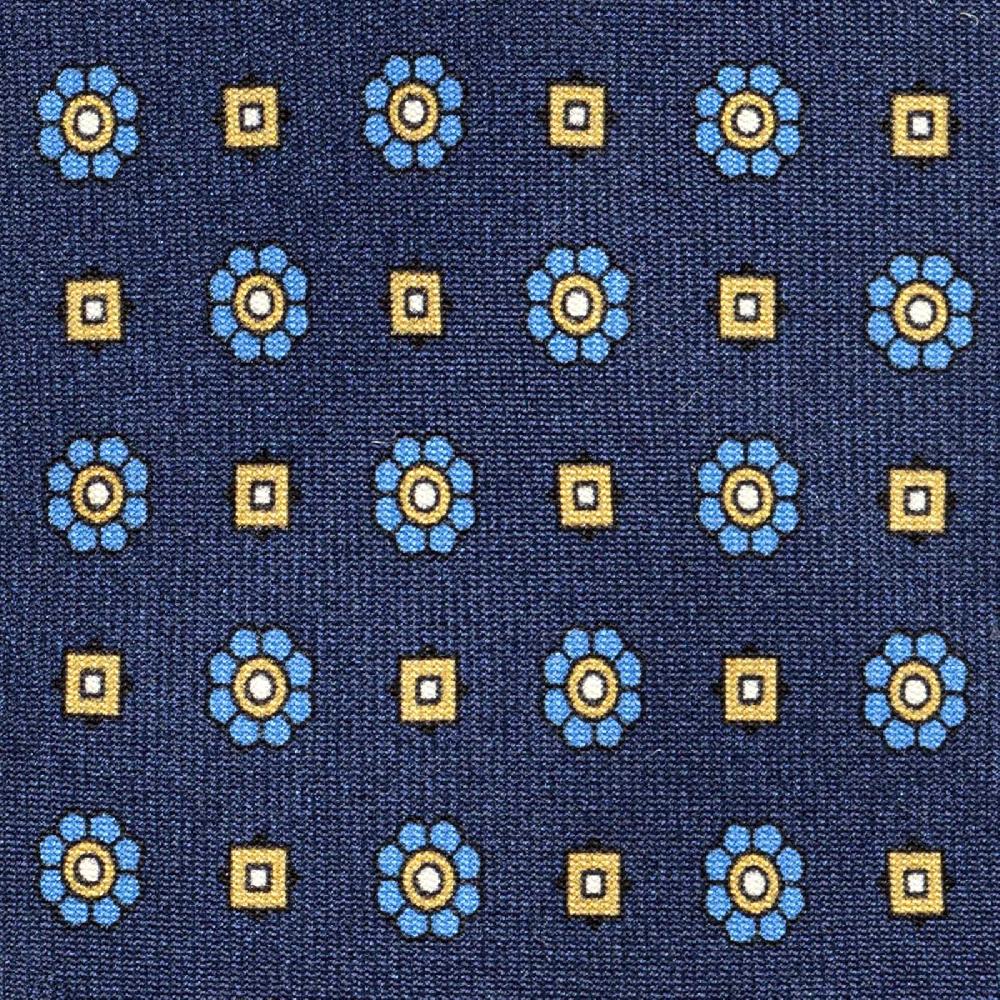Rubinacci Cravatta in twill di seta con stampa floreale blu Latest fashion