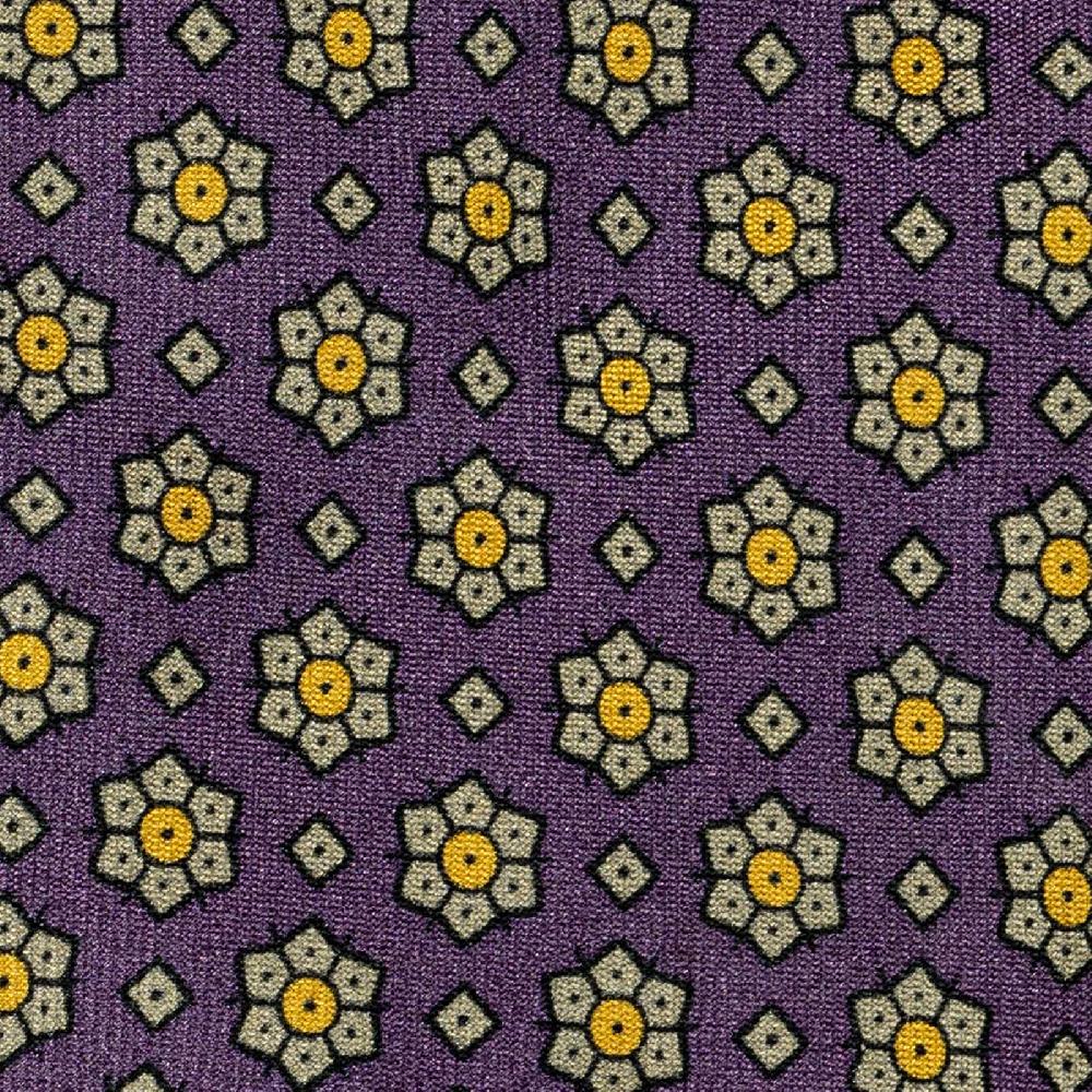 Rubinacci Cravatta in twill di seta con stampa floreale vino Online Outlet