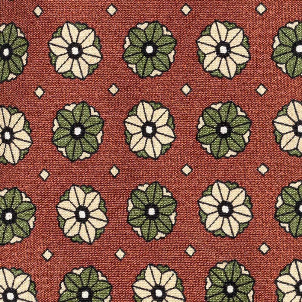 Rubinacci Cravatta in twill di seta mattone con stampa floreale Grandi sconti