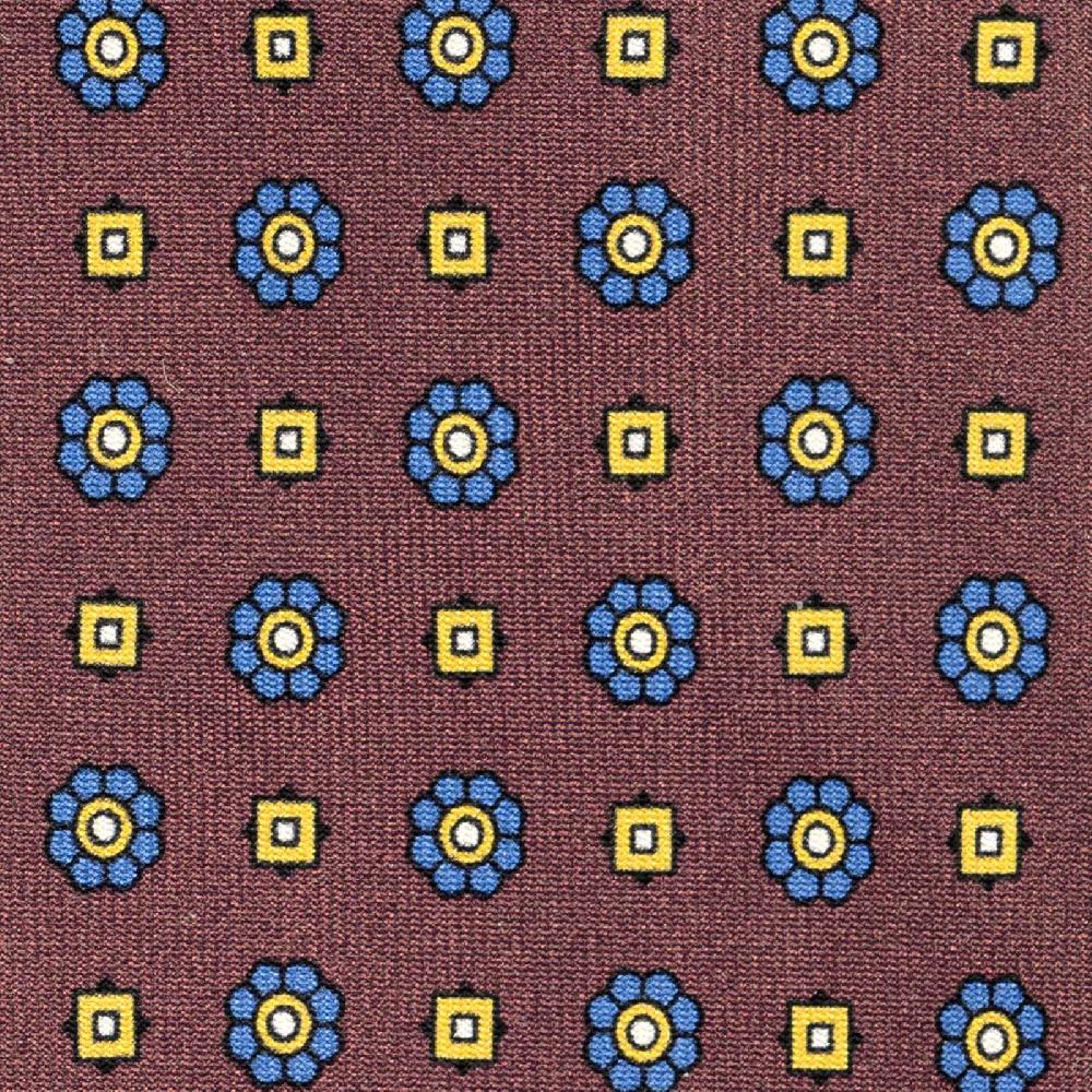 Rubinacci Cravatta in twill di seta con stampa floreale bordeaux Prezzo basso