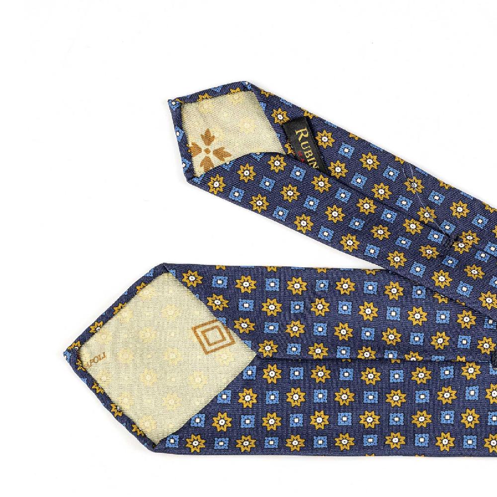Rubinacci Cravatta in twill di seta con stampa floreale blu Super Saving Price