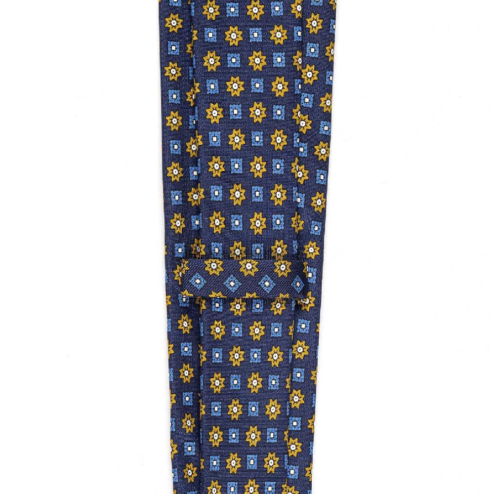 Rubinacci Cravatta in twill di seta con stampa floreale blu Super Saving Price