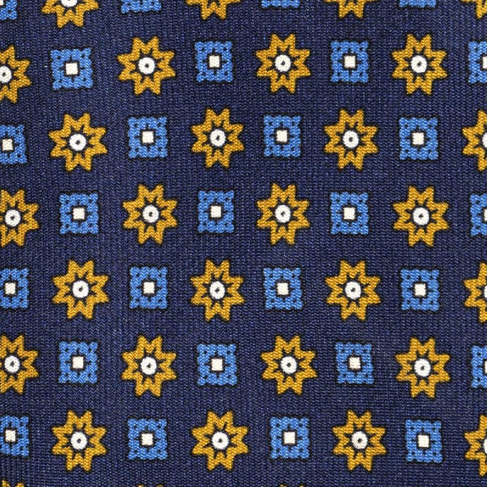Rubinacci Cravatta in twill di seta con stampa floreale blu Super Saving Price