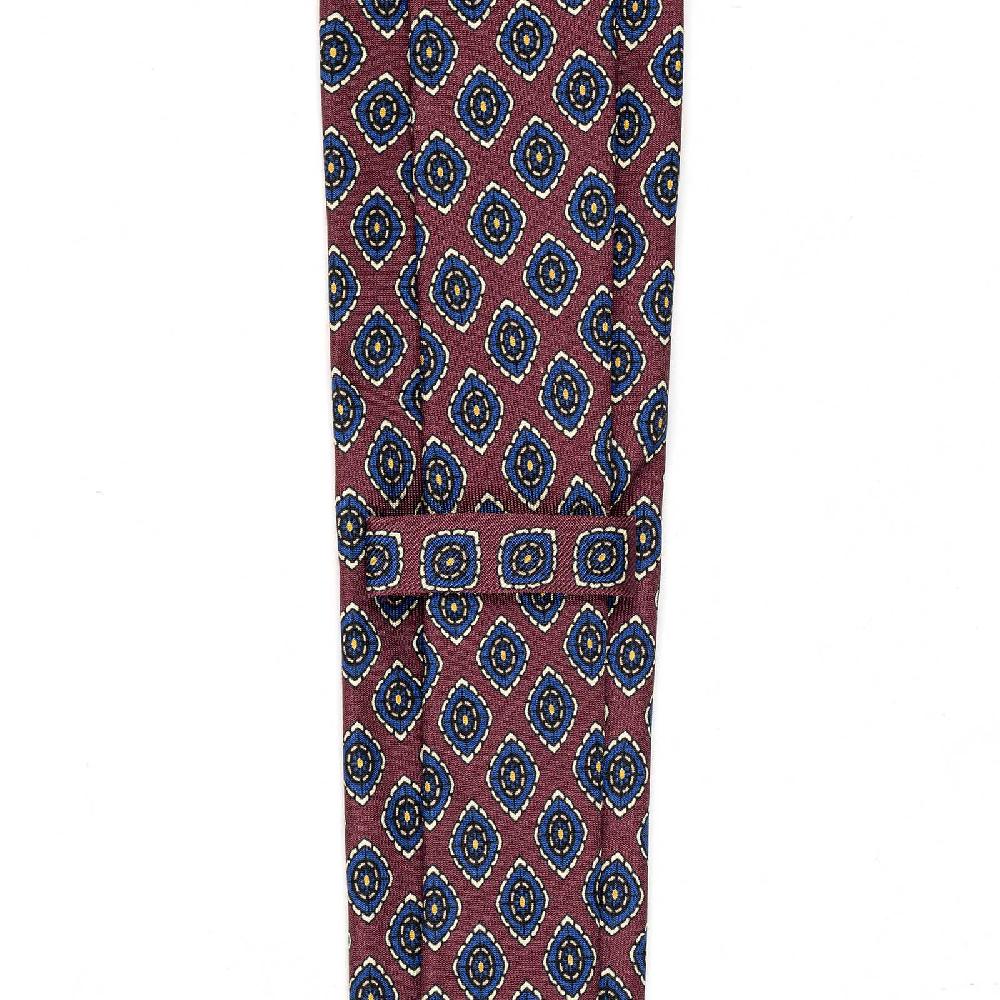 Rubinacci Cravatta in twill di seta con stampa floreale bordeaux Rilascio limitato