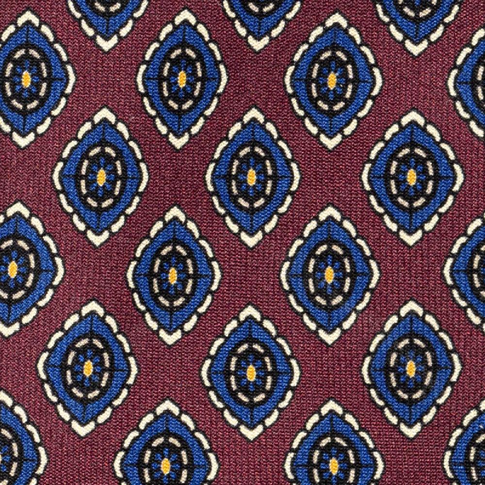 Rubinacci Cravatta in twill di seta con stampa floreale bordeaux Rilascio limitato