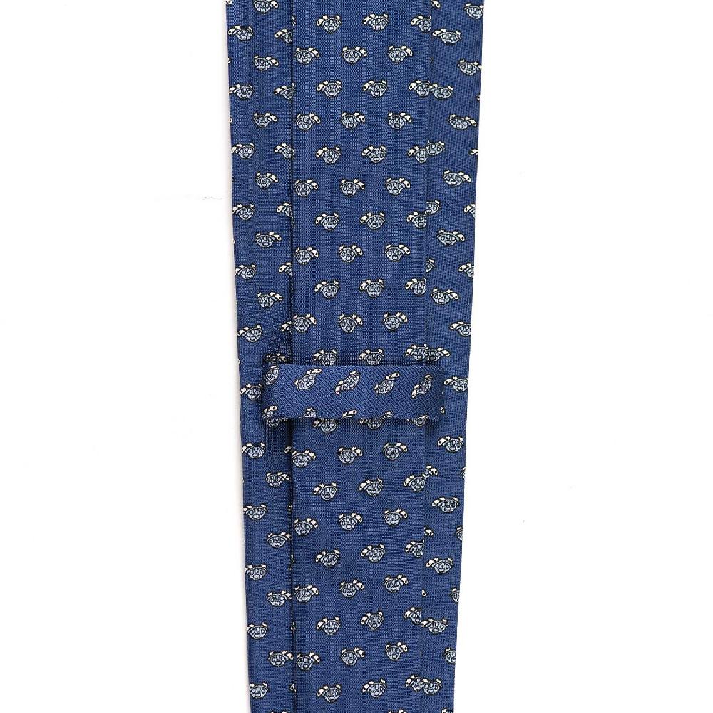 Rubinacci Cravatta in twill di seta con stampa tartaruga celeste Fino al 60% di sconto