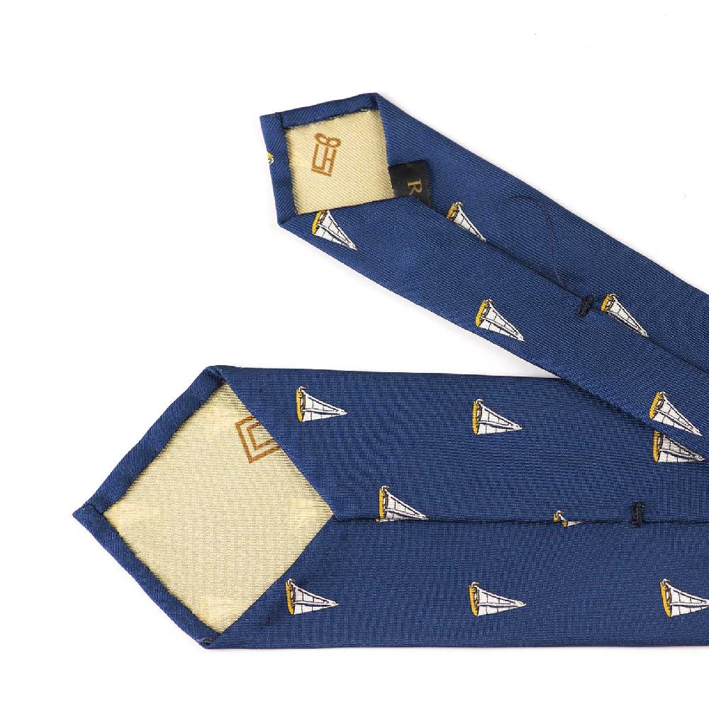 Rubinacci Cravatta in twill di seta con stampa vela gialla Only for today