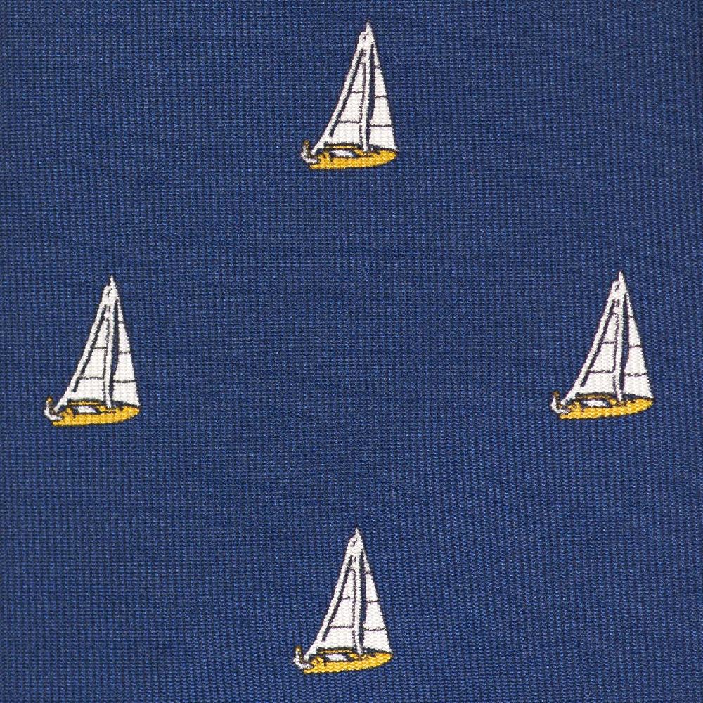 Rubinacci Cravatta in twill di seta con stampa vela gialla Only for today