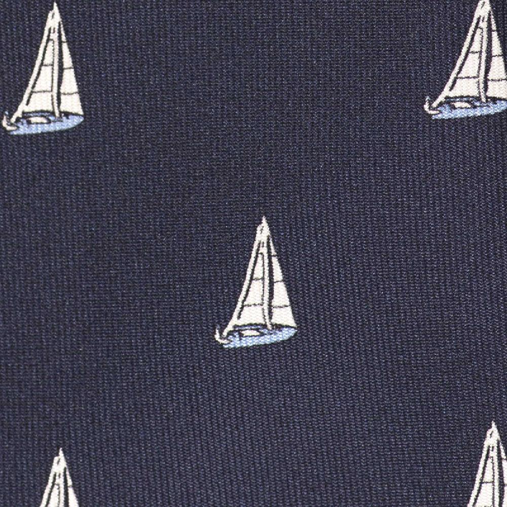 Rubinacci Cravatta in twill di seta con stampa vela azzurra Offerta speciale della fabbrica