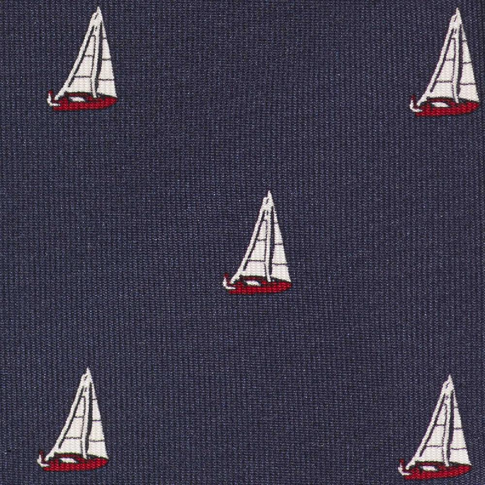 Rubinacci Cravatta in twill di seta con stampa vela rossa Sostegno trimestrale
