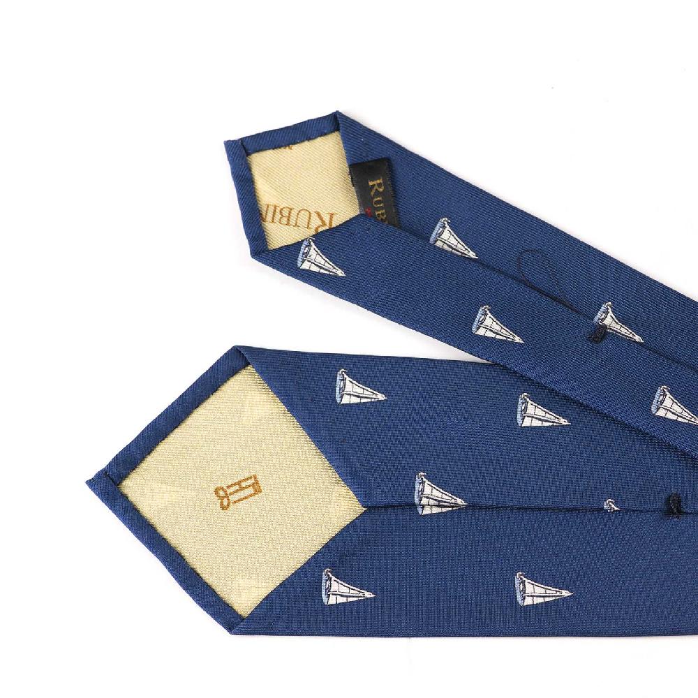 Rubinacci Cravatta in twill di seta con stampa vela celeste Fino al 55% di sconto