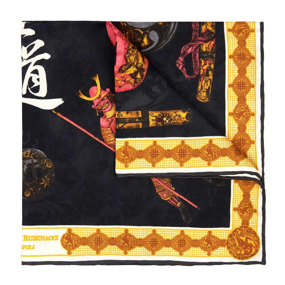 Rubinacci Pochette samurai nero Consegna Veloce