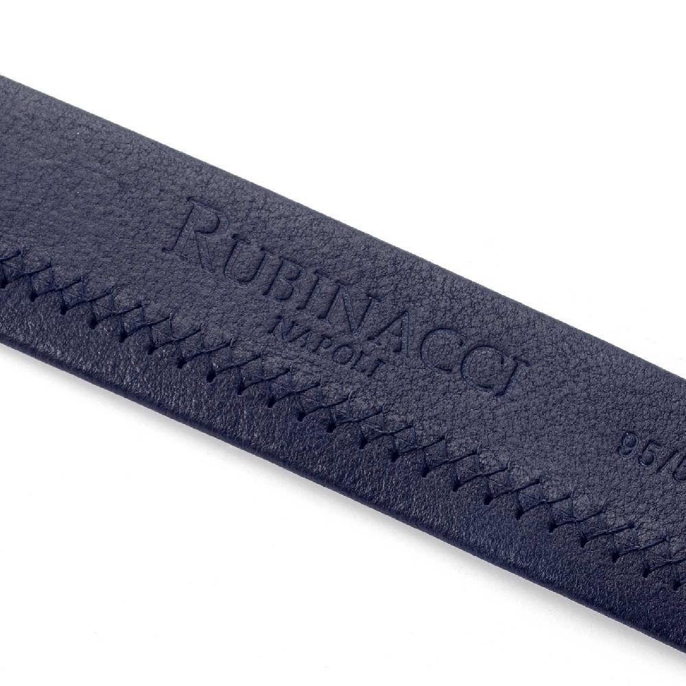 Rubinacci Cintura tubolare in pelle blu In Vendita