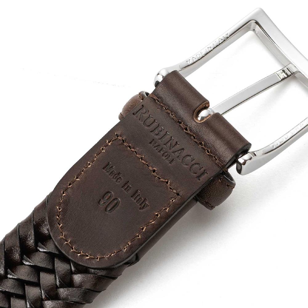 Rubinacci Cintura intrecciata cuoio bruciato Saldi Di Fabbrica