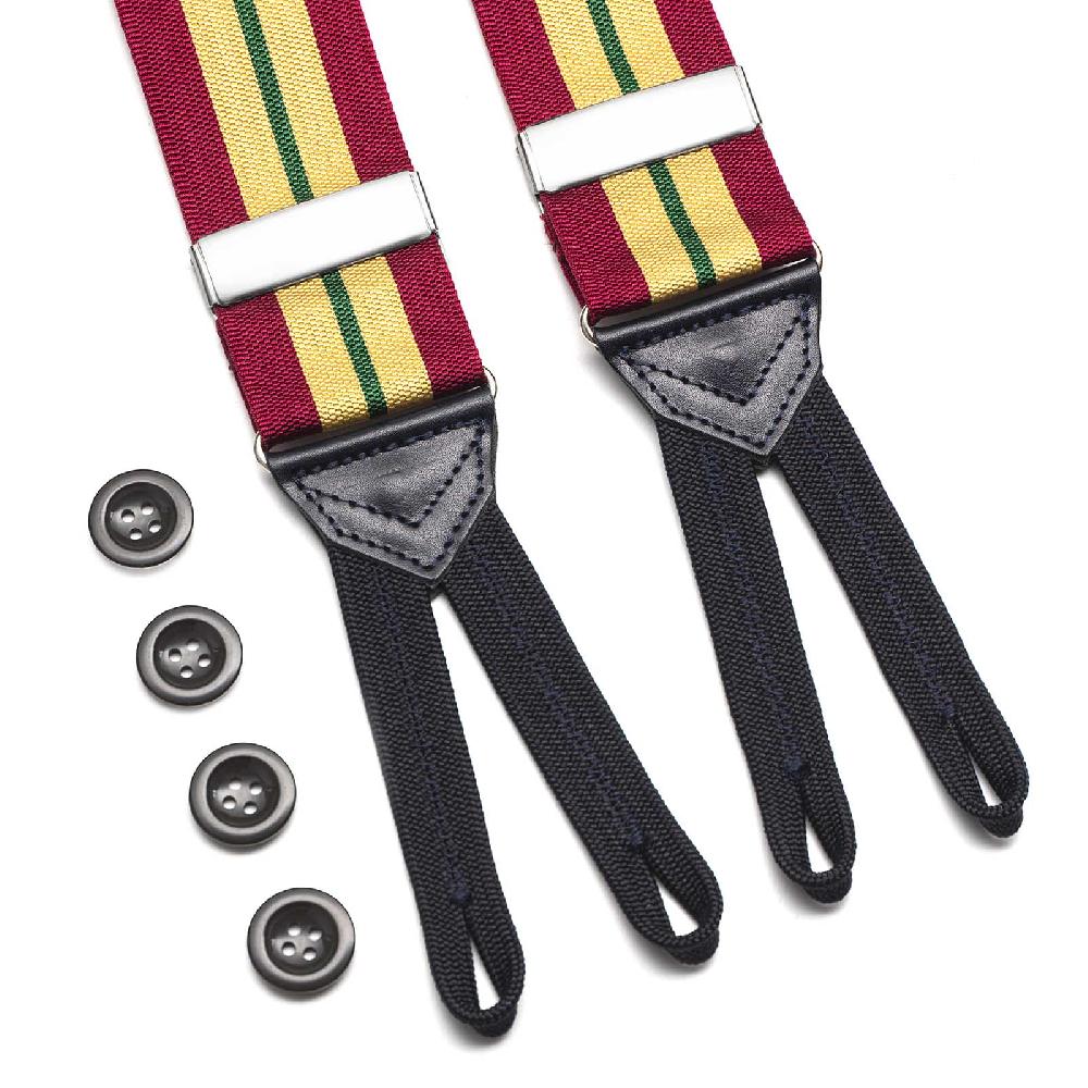 Rubinacci Bretelle rigate giallo e bordeaux Moda