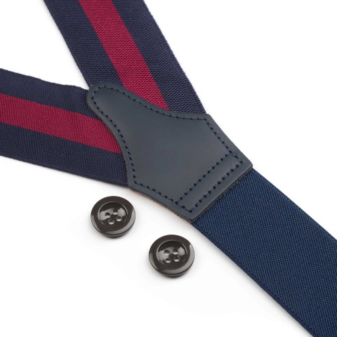 Rubinacci Bretelle rigate blu e rosso Sconto di tempo limitato
