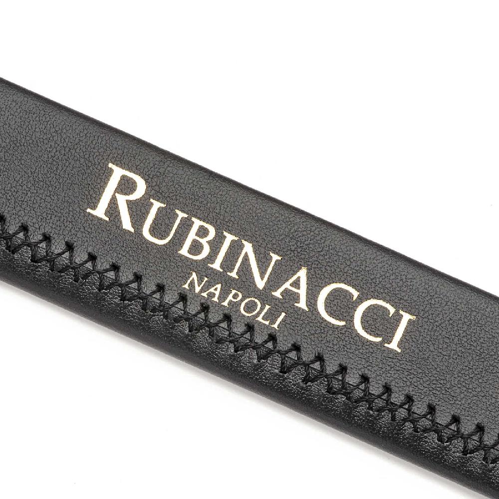 Rubinacci Cintura tubolare in vitello nappato nero Offerta esclusiva