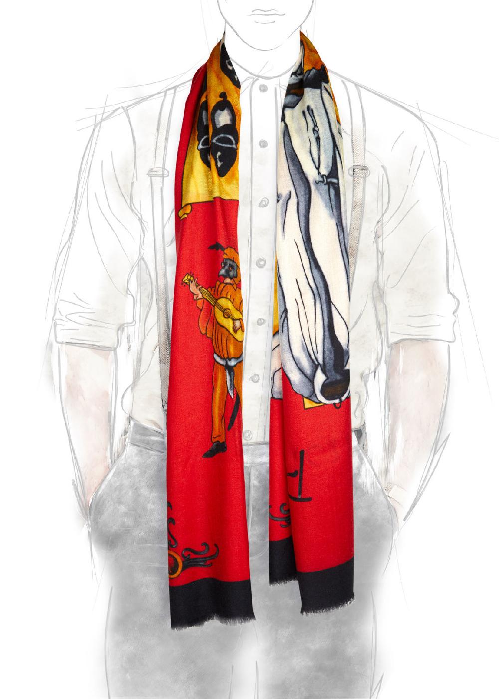 Rubinacci Sciarpa pulcinella rosso Offerta San Valentino