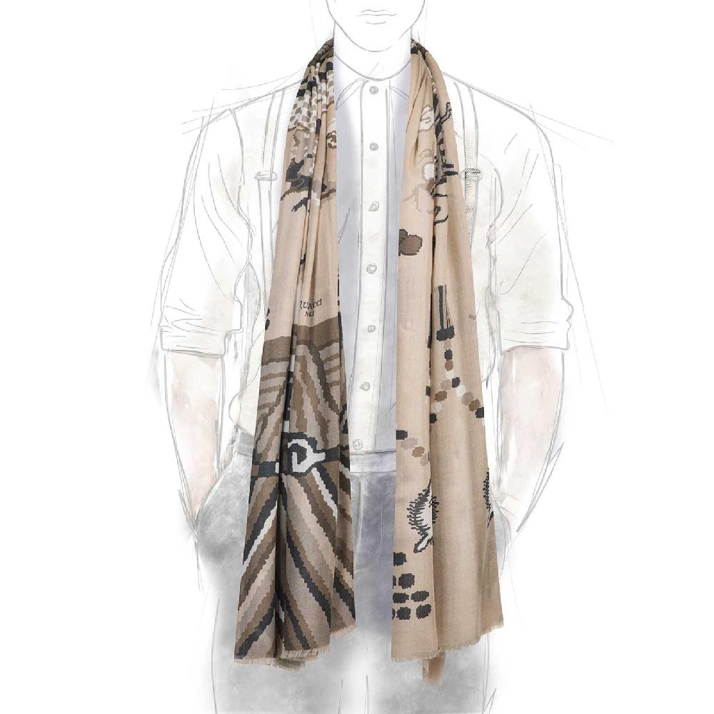 Rubinacci Sciarpa drago beige Offerta speciale della fabbrica