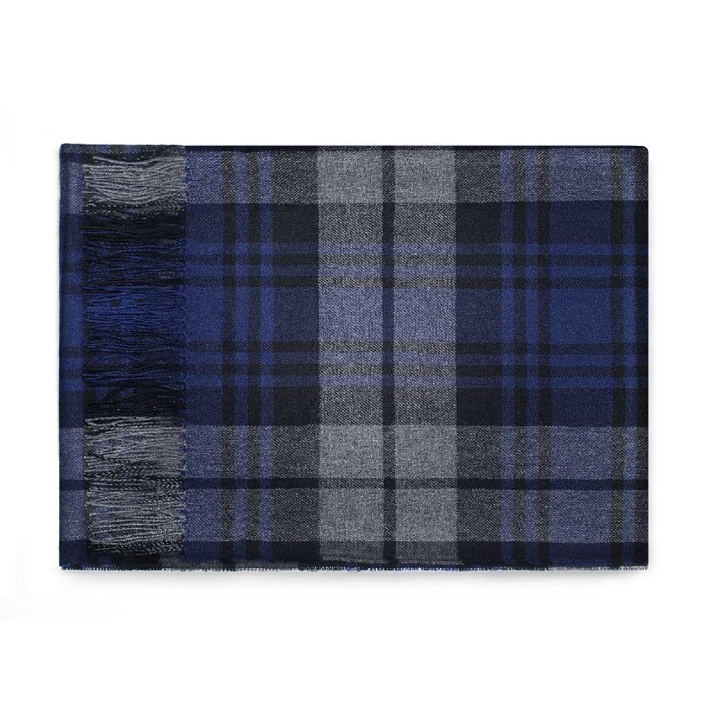 Rubinacci Sciarpa quadri grigio e blu Super sconto