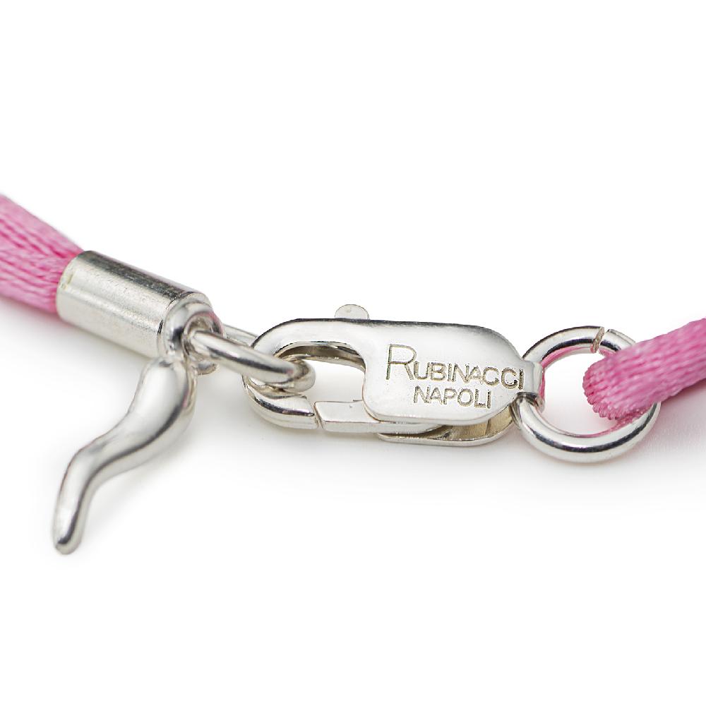 Rubinacci Braccialetto ruby in seta rosa Officina