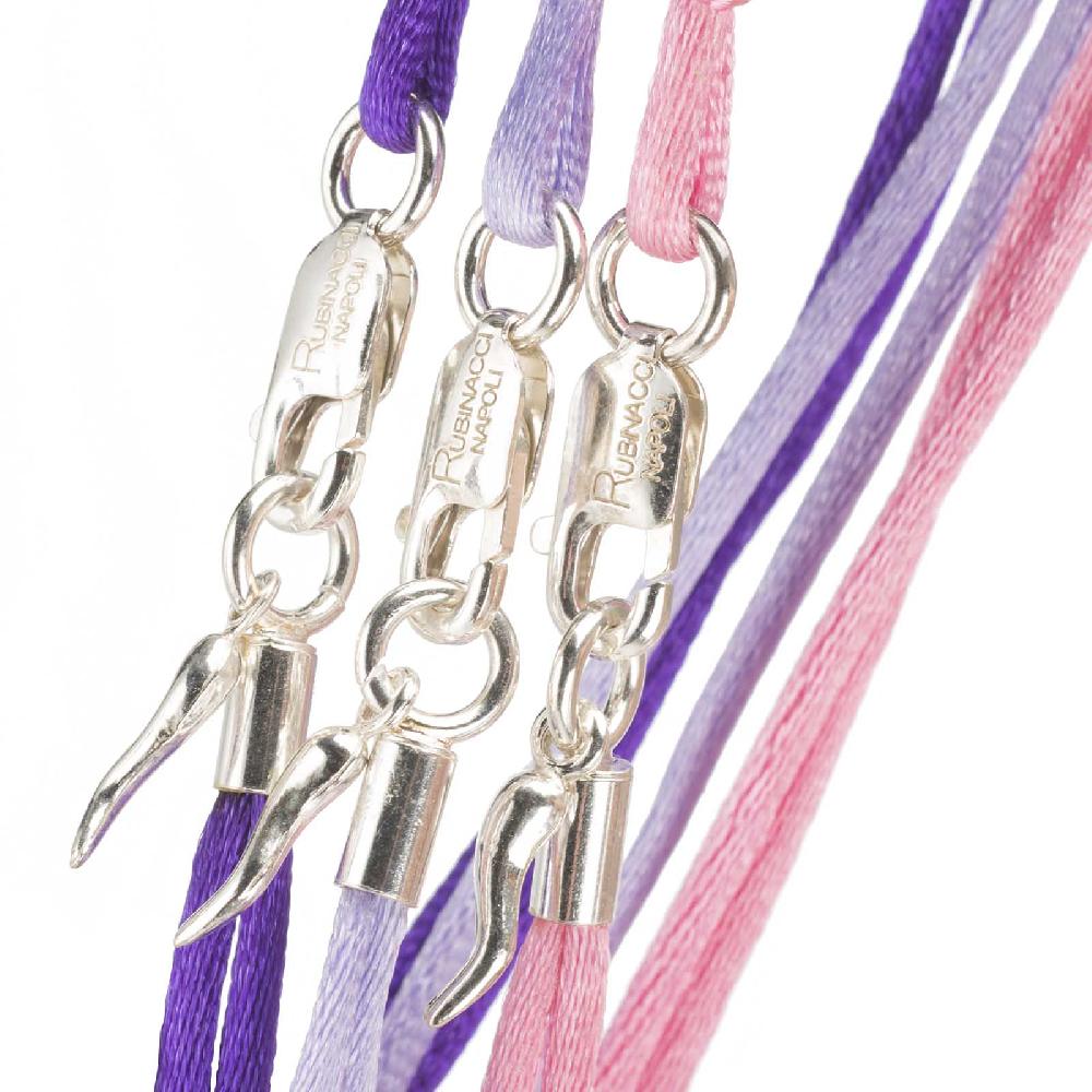 Rubinacci Braccialetto ruby in seta rosa Officina