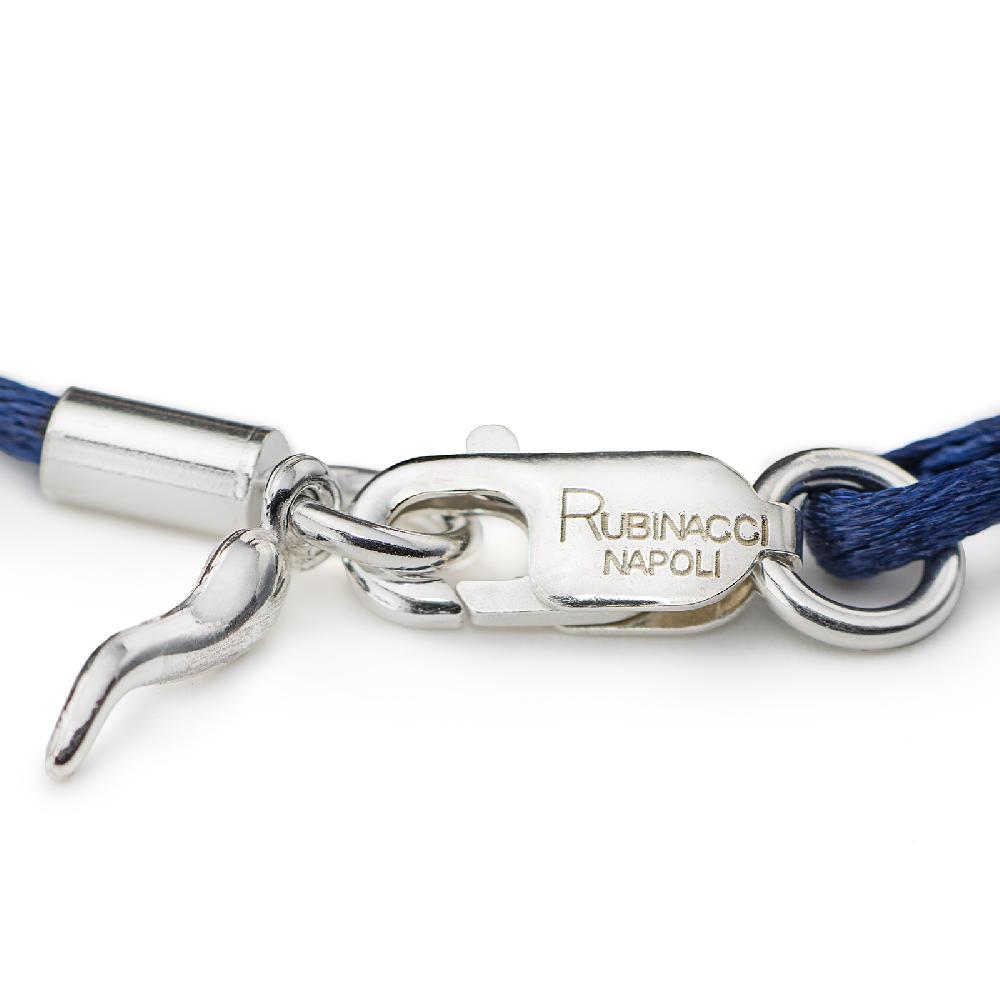 Rubinacci Braccialetto ruby in seta blu Black Friday Prezzi