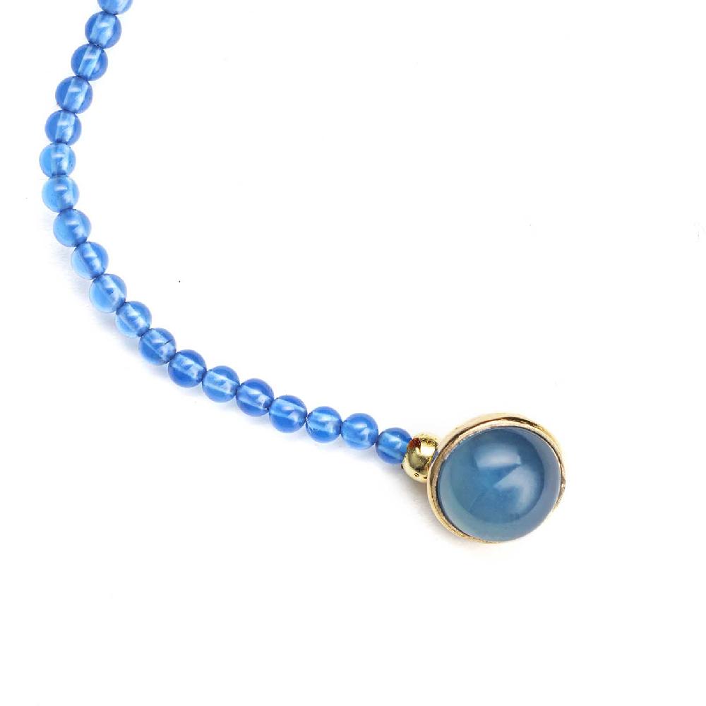 Rubinacci Bottone da bavero ruby in agata azzurro Italia