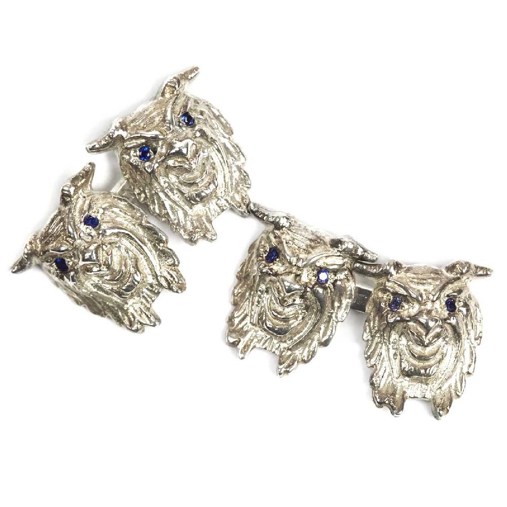 Rubinacci Gemelli demone in argento con zaffiri