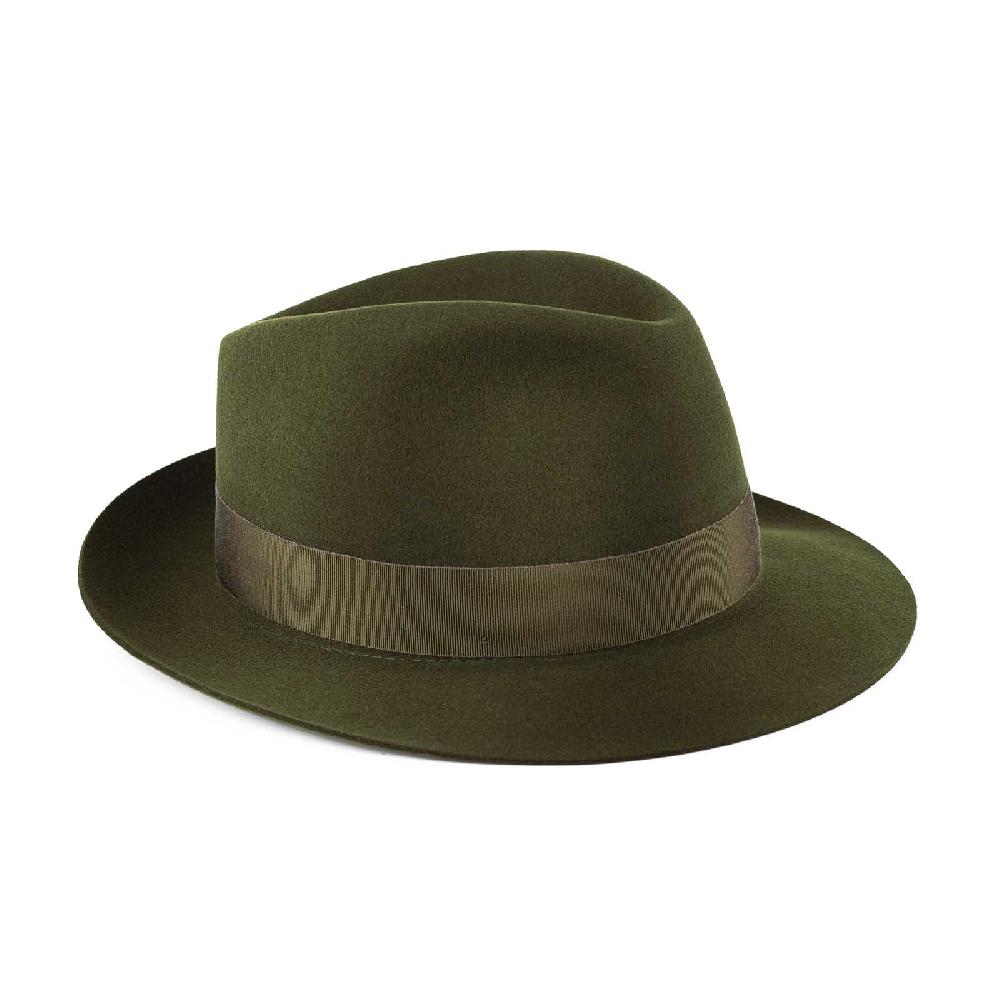 Rubinacci Fedora in lana verde Grande vendita