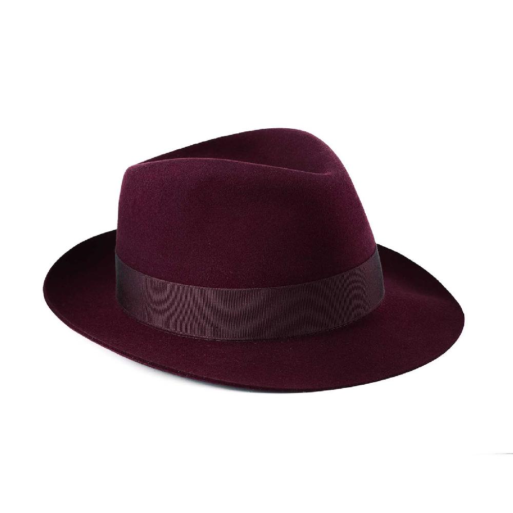 Rubinacci Fedora in lana vino Flash Sale