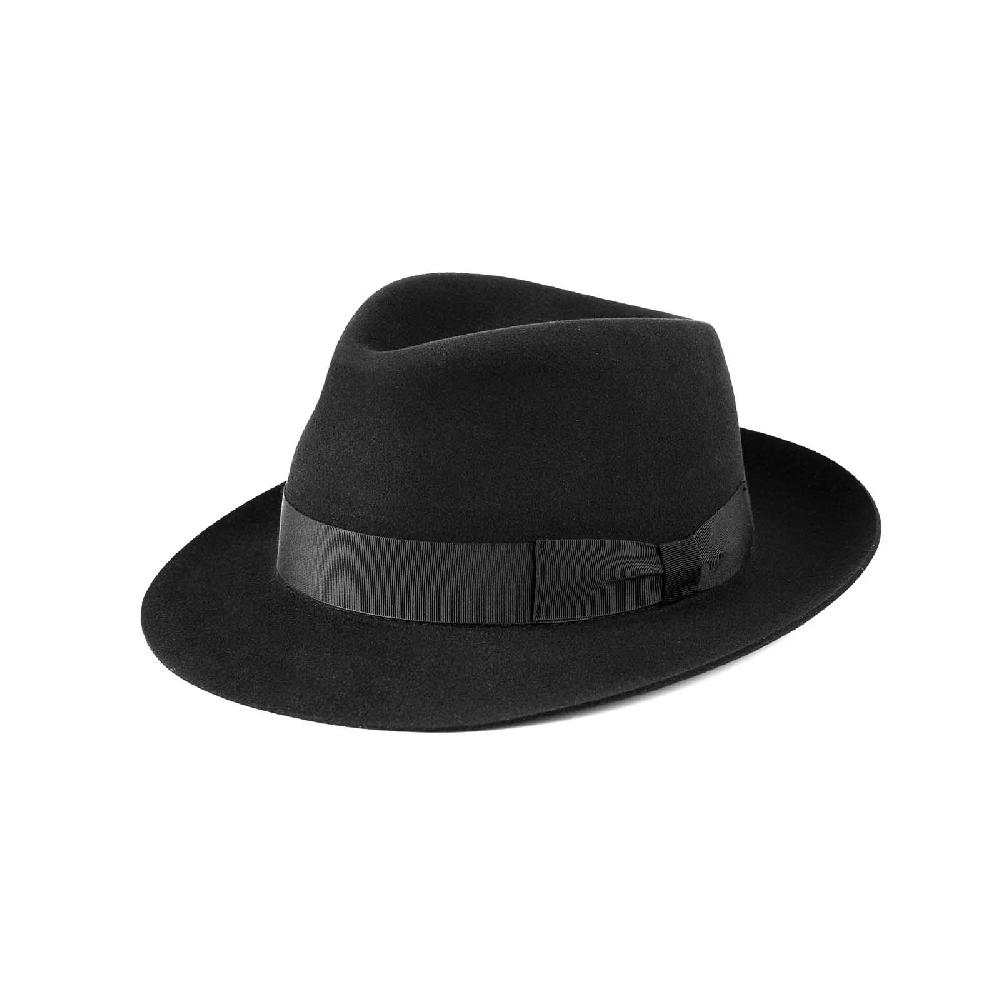 Rubinacci Fedora in lana nero Fornitura limitata