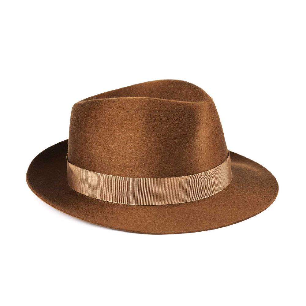 Rubinacci Fedora in cashmere tabacco Offerta esclusiva
