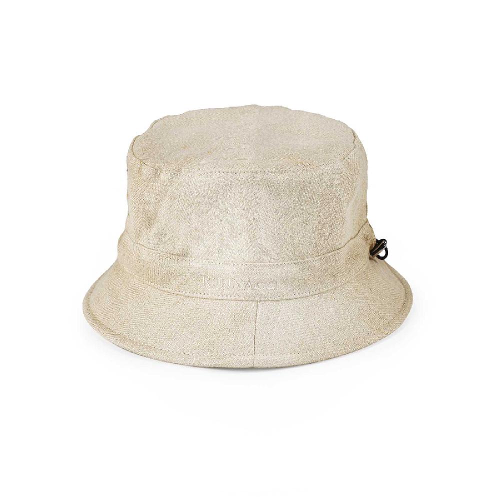 Rubinacci Cappello cloche in lino beige