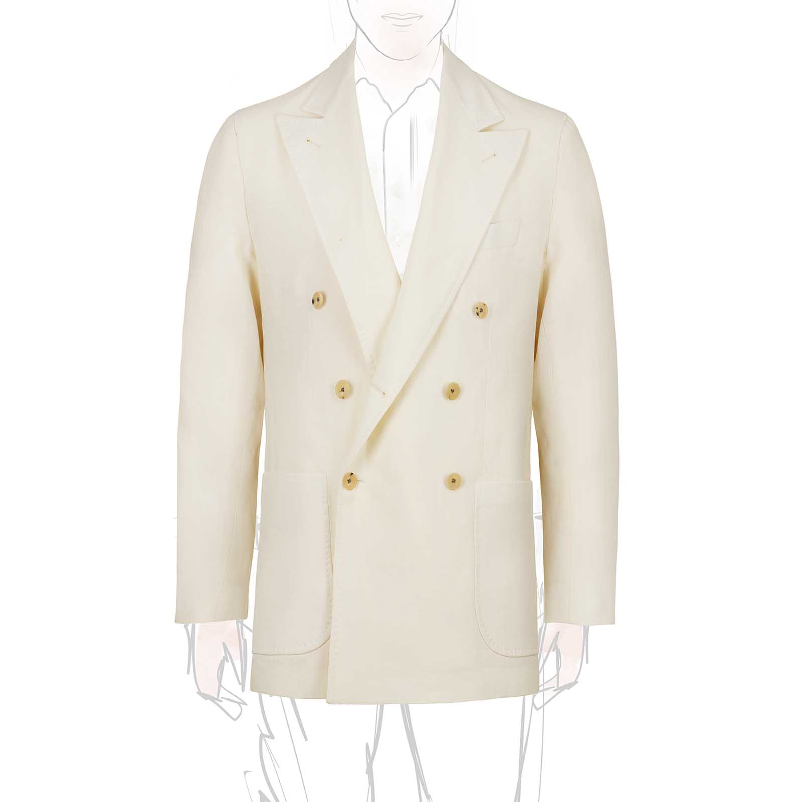Rubinacci Giacca in lino bianco 50% di sconto con spedizione gratuita